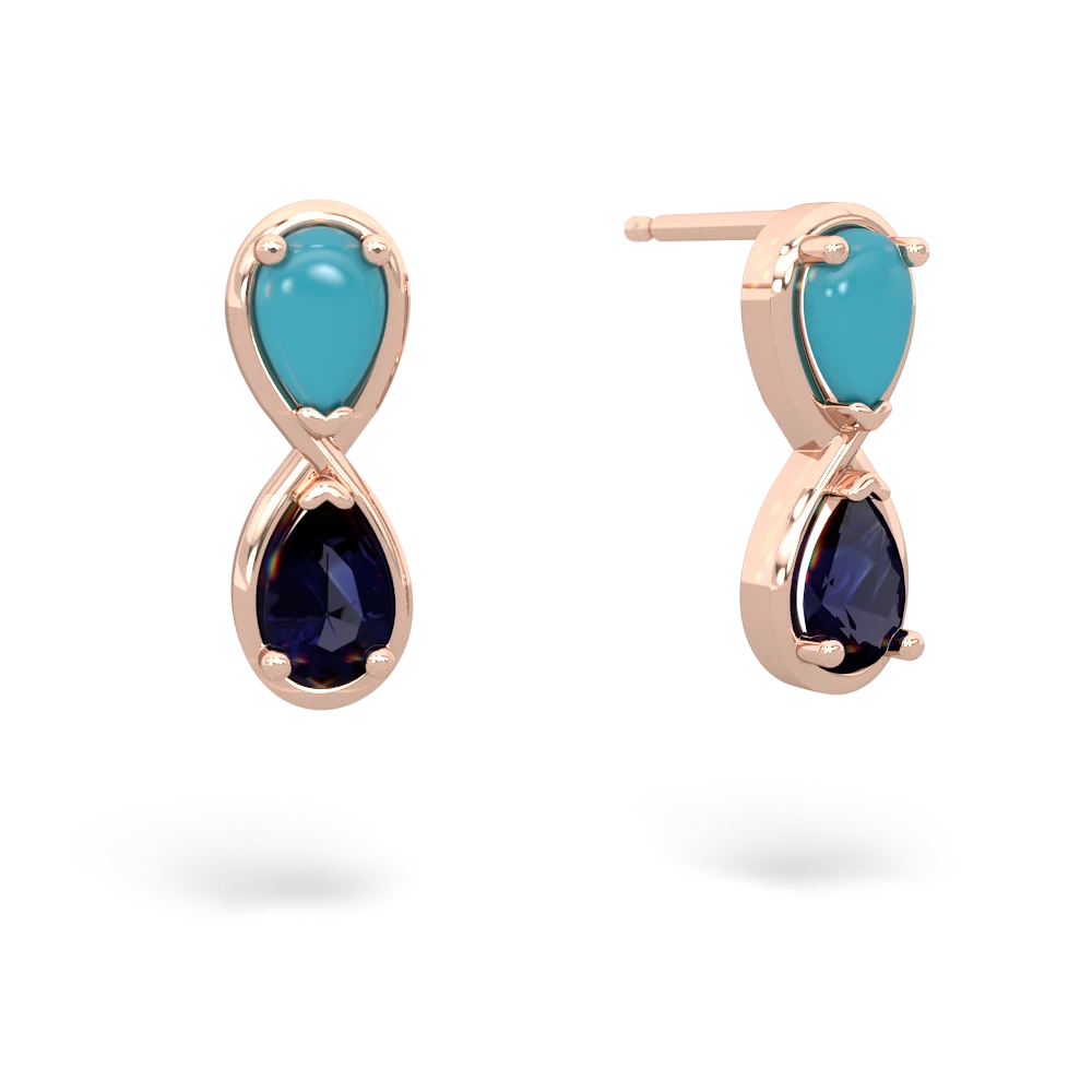 Turquoise Infinity 14K Rose Gold earrings E5050