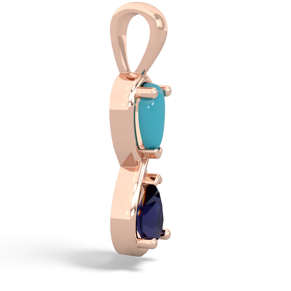 Turquoise Infinity 14K Rose Gold pendant P5050