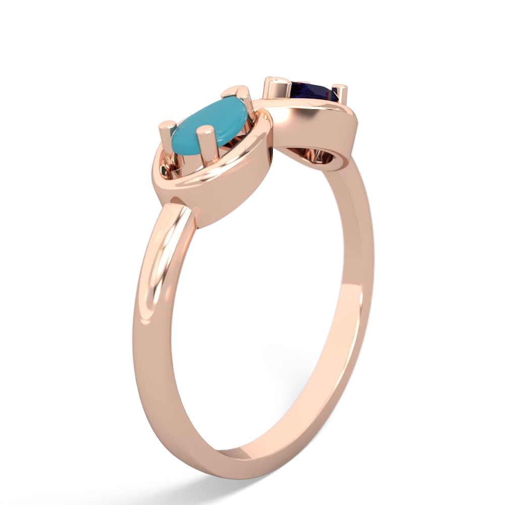 Turquoise Infinity 14K Rose Gold ring R5050