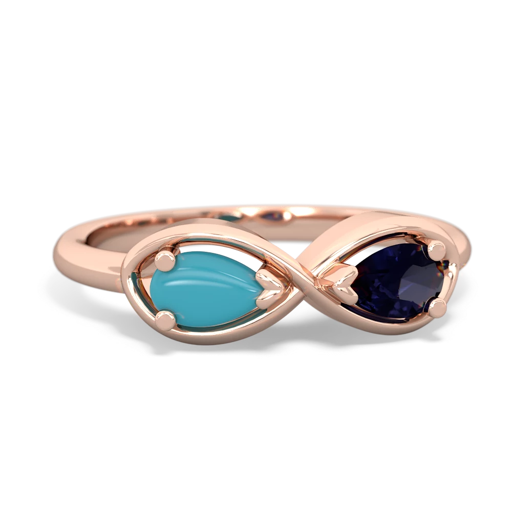 Turquoise Infinity 14K Rose Gold ring R5050