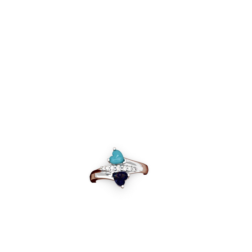 Turquoise Heart To Heart 14K White Gold ring R2064