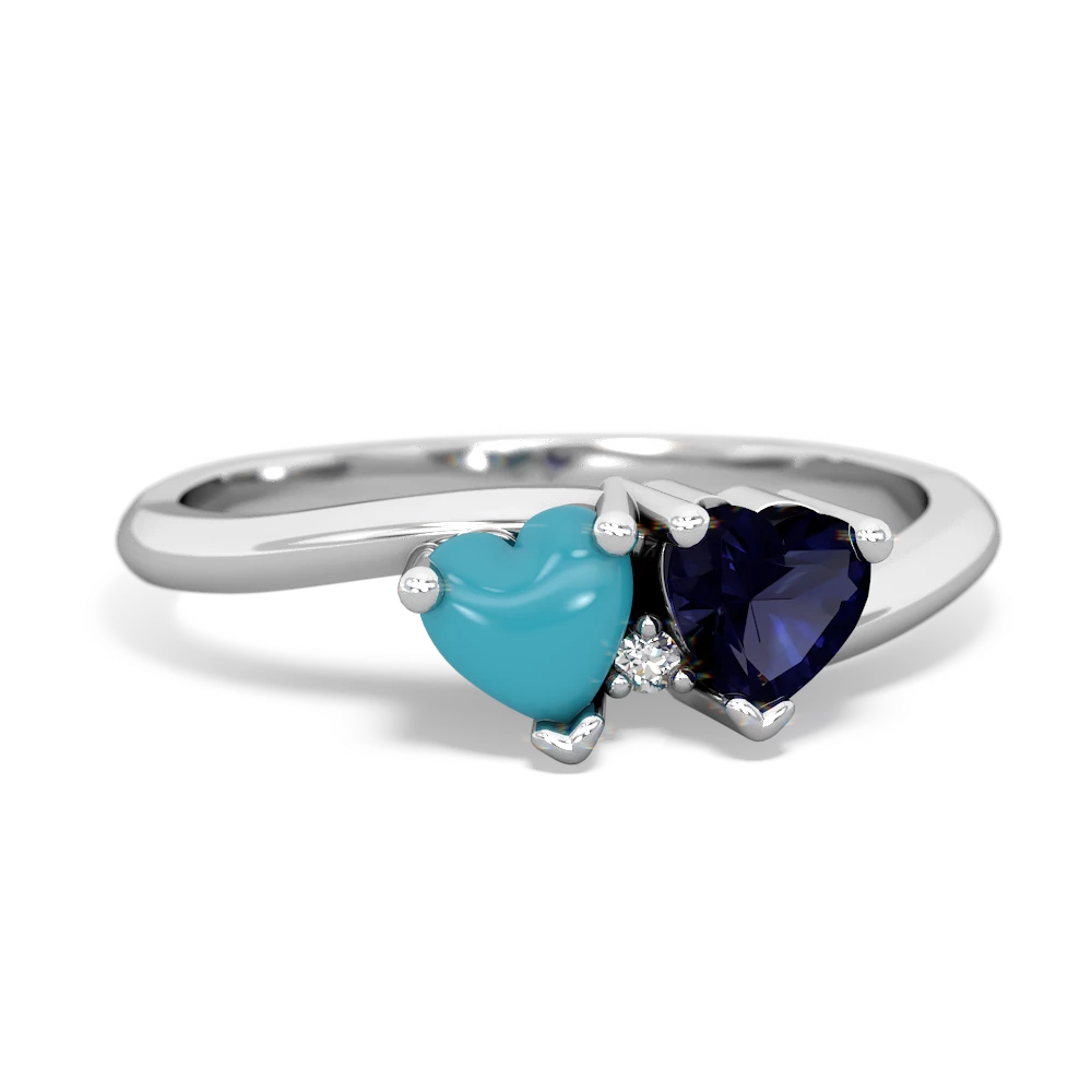 Turquoise Sweethearts 14K White Gold ring R5260