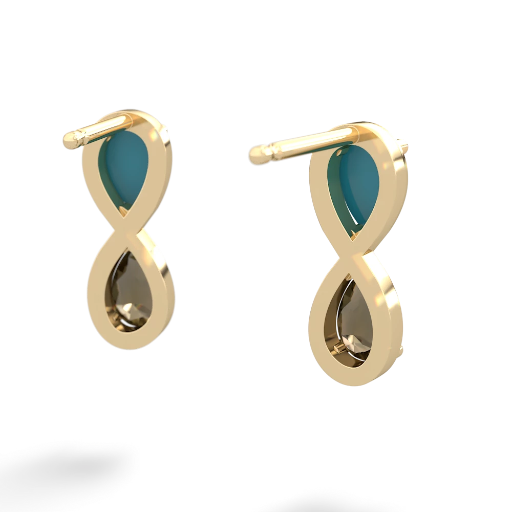 Turquoise Infinity 14K Yellow Gold earrings E5050