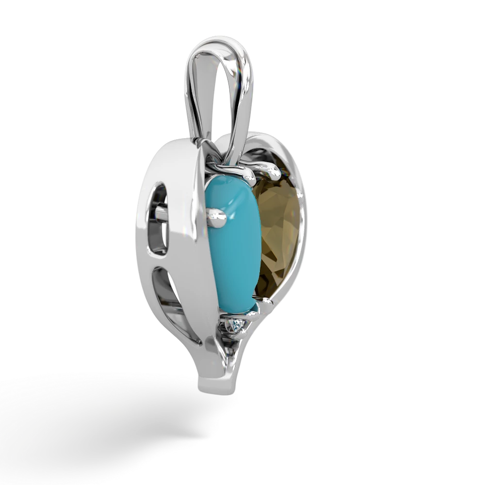 Turquoise Two Become One 14K White Gold pendant P5330