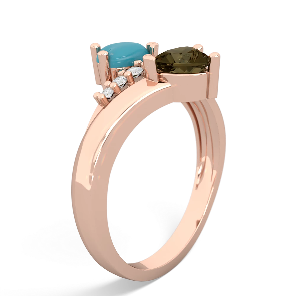 Turquoise Heart To Heart 14K Rose Gold ring R2064