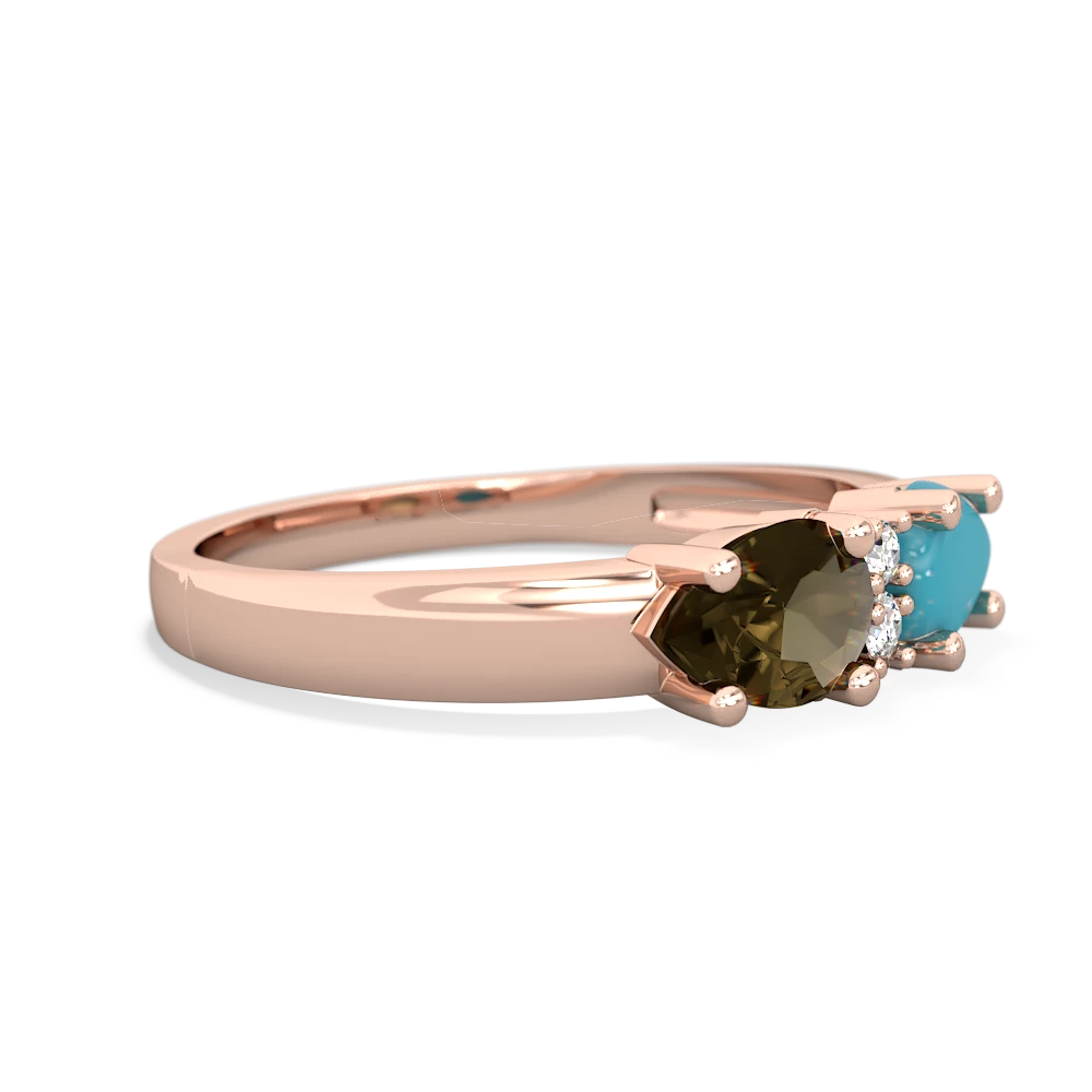 Turquoise Pear Bowtie 14K Rose Gold ring R0865