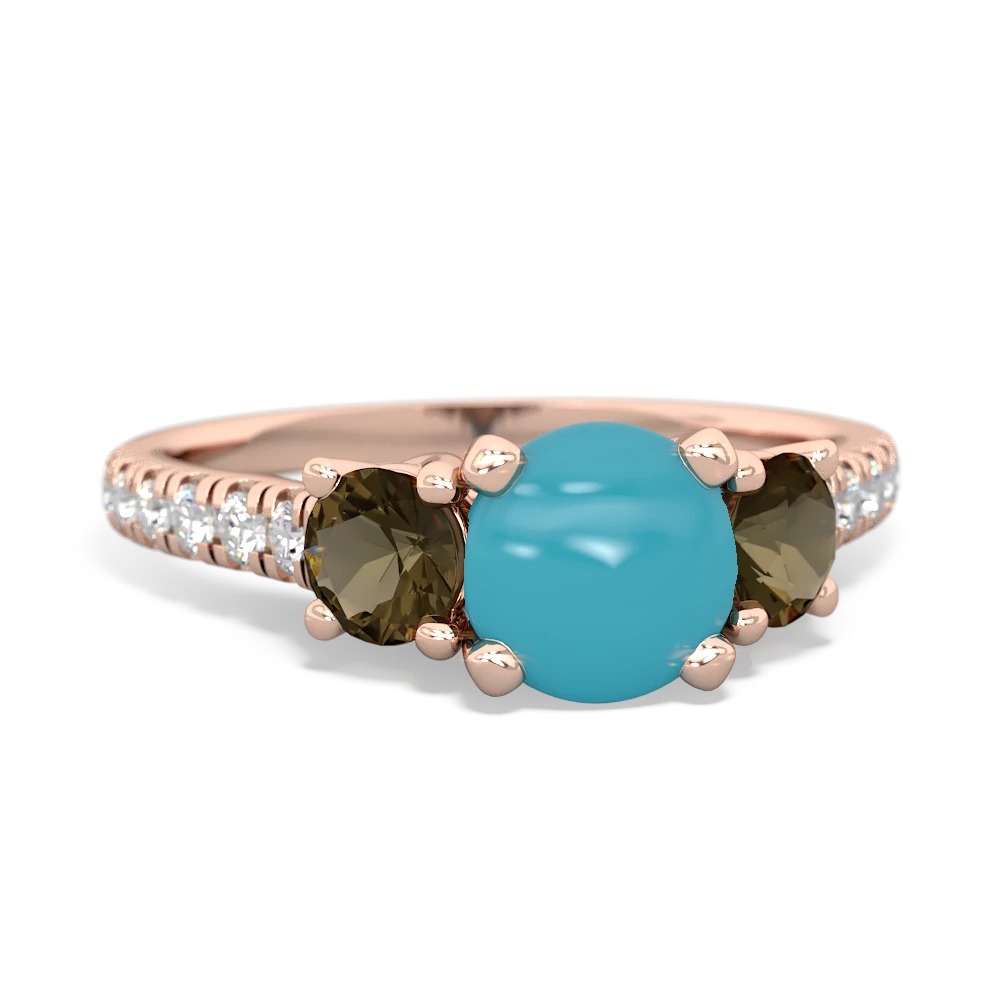 Turquoise Pave Trellis 14K Rose Gold ring R5500