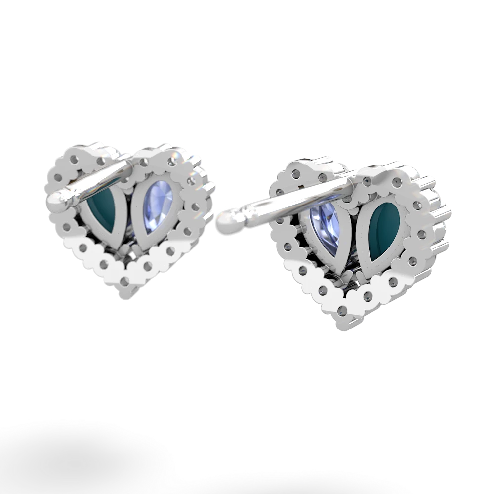 Turquoise Halo 14K White Gold earrings E7008