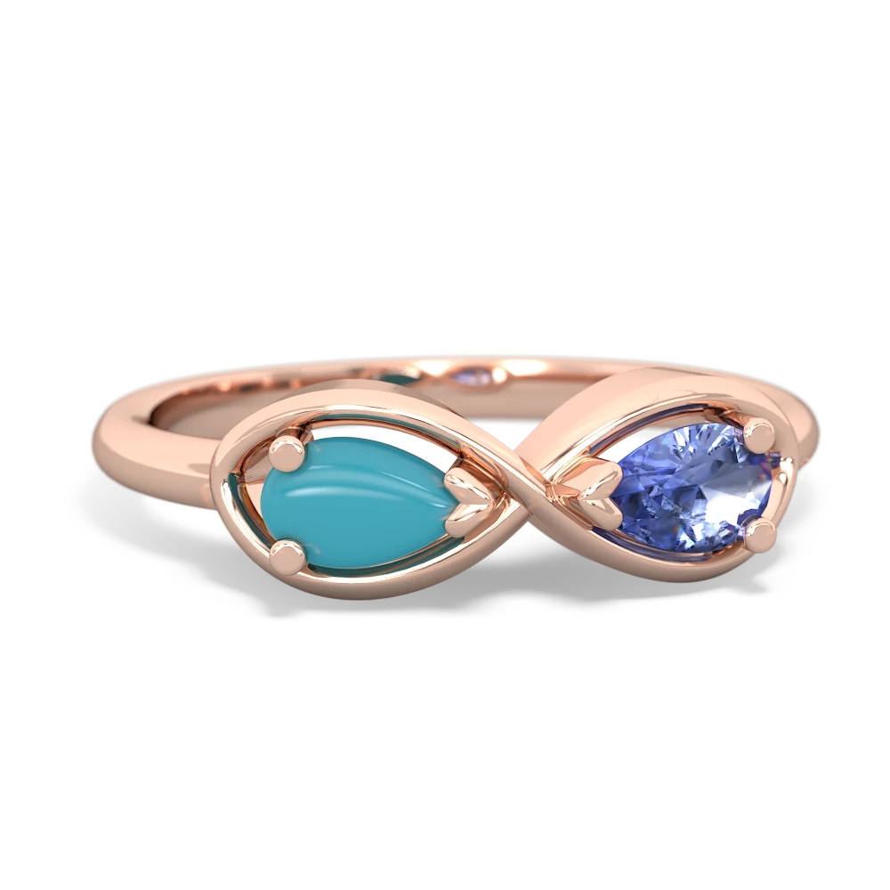 Turquoise Infinity 14K Rose Gold ring R5050