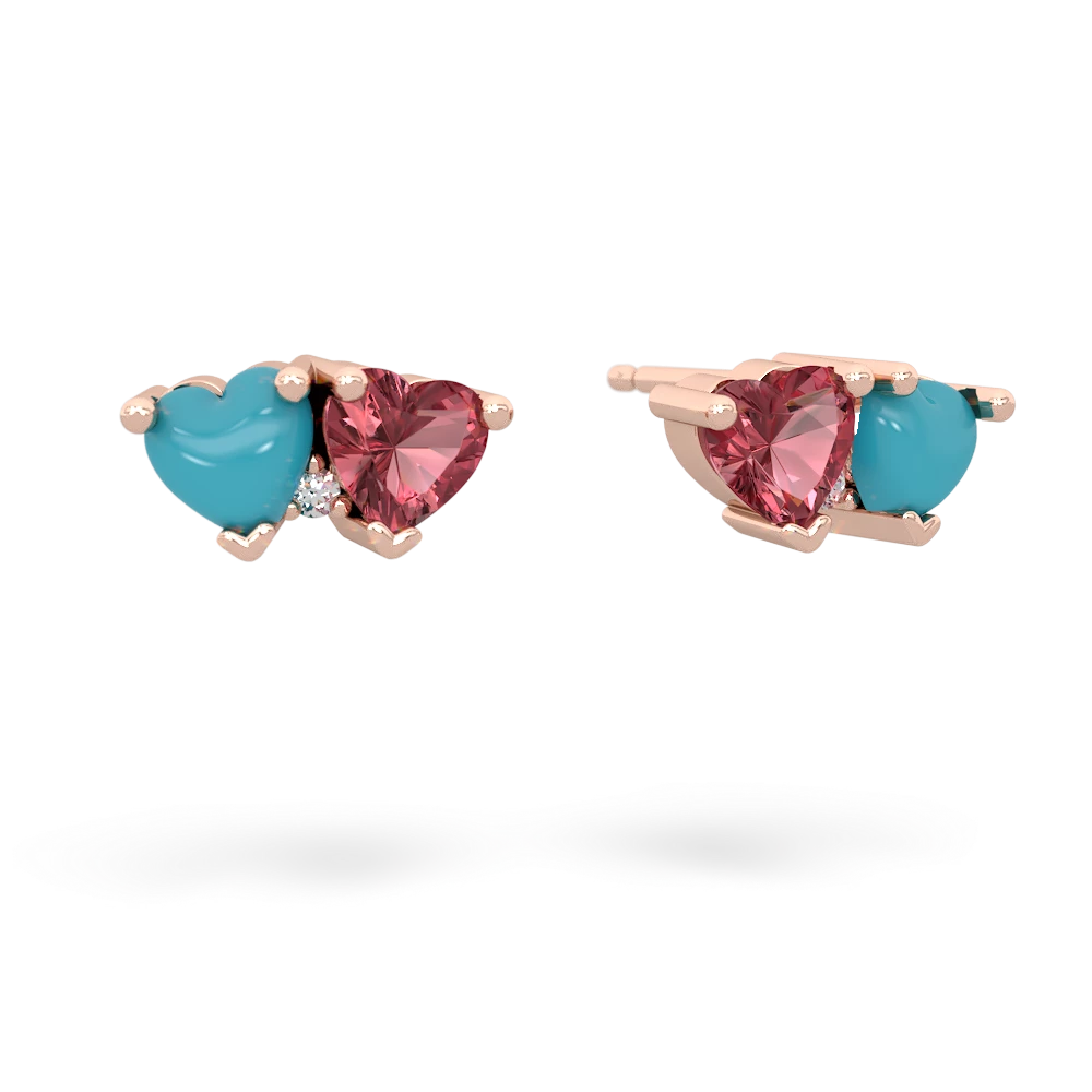 Turquoise Sweethearts 14K Rose Gold earrings E5260