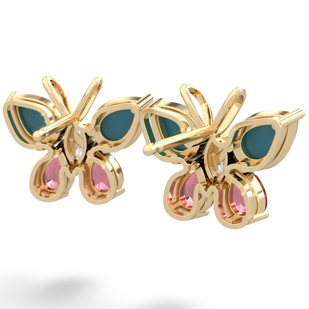 Turquoise Butterfly 14K Yellow Gold earrings E2215