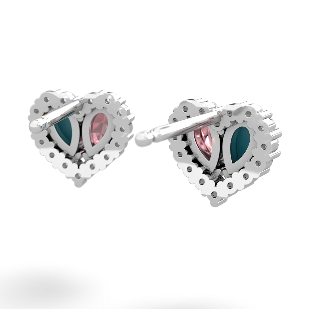 Turquoise Halo 14K White Gold earrings E7008