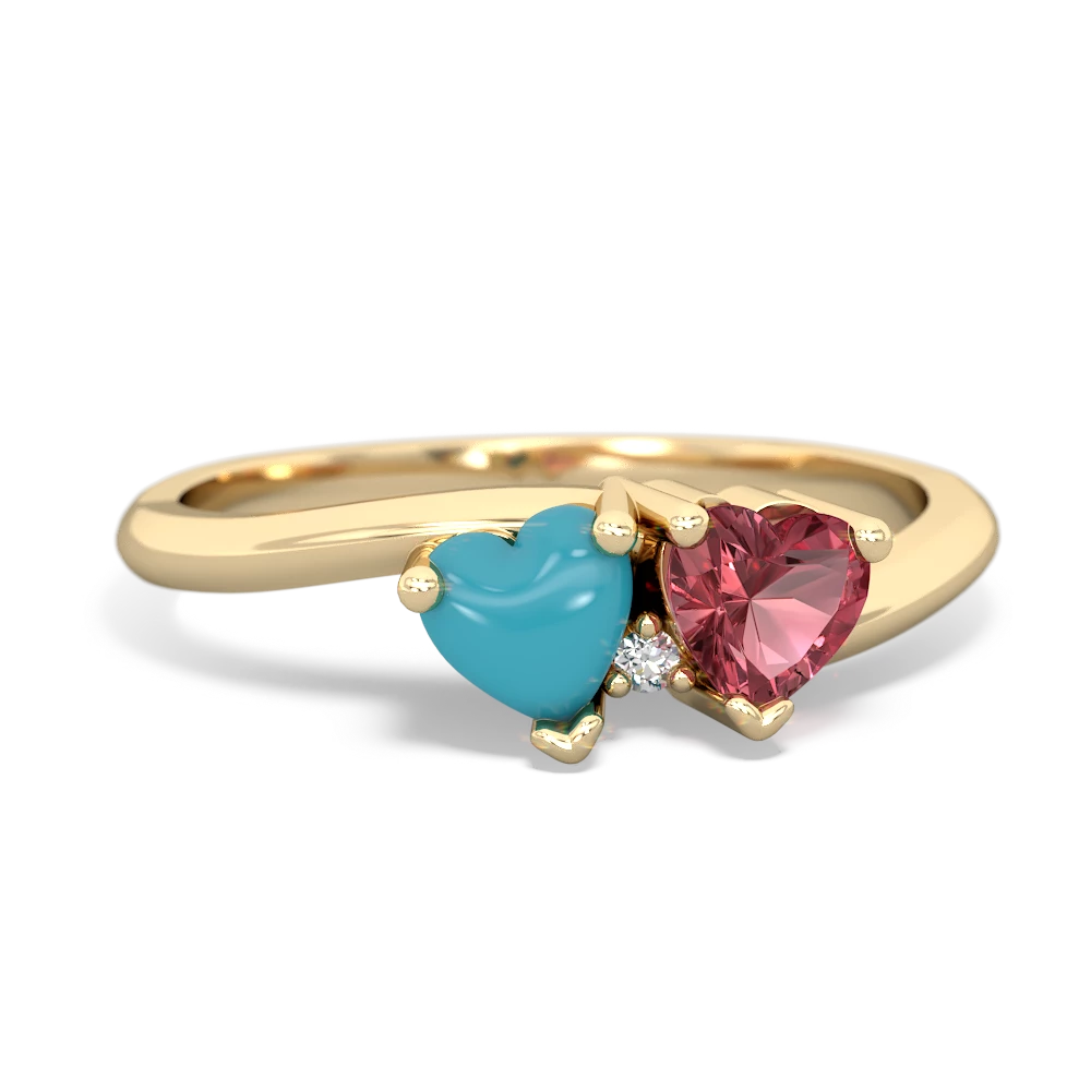 Turquoise Sweethearts 14K Yellow Gold ring R5260