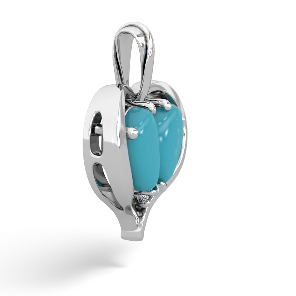 Turquoise Two Become One 14K White Gold pendant P5330