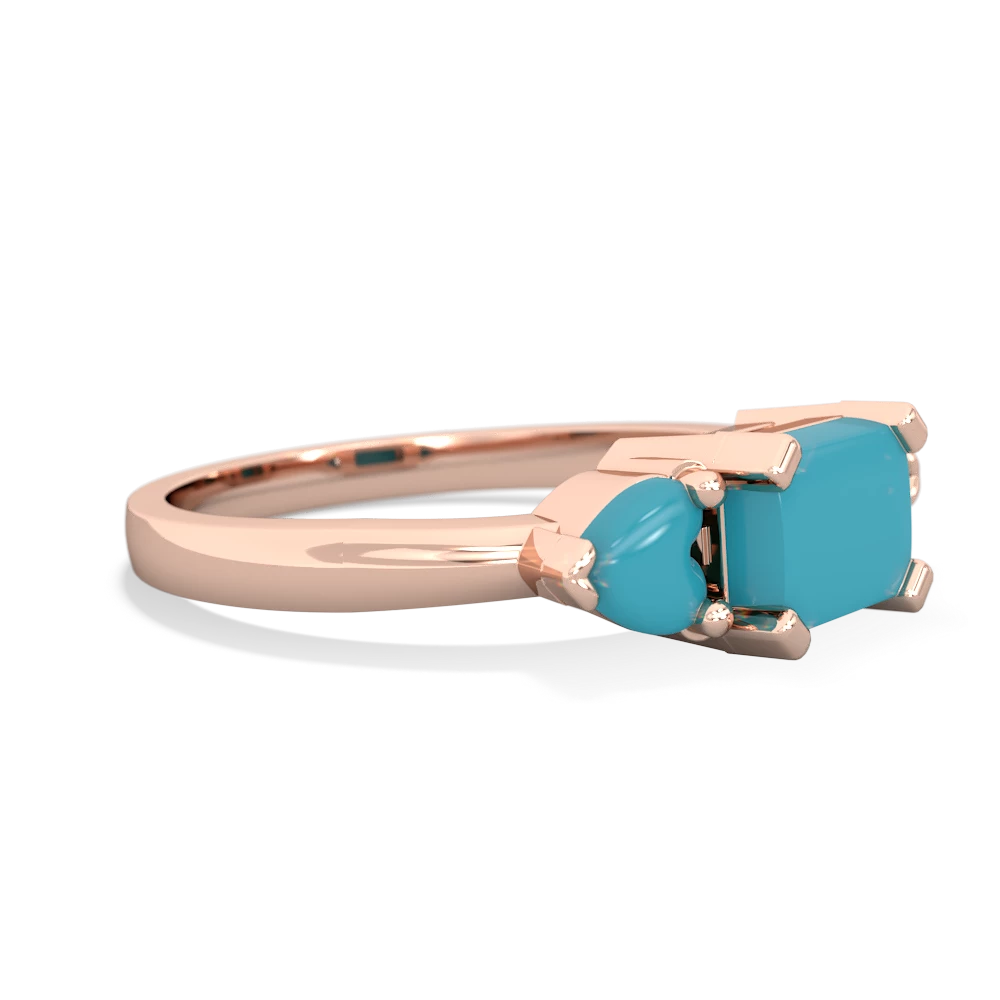 Lab Sapphire Three Stone 14K Rose Gold ring R5235