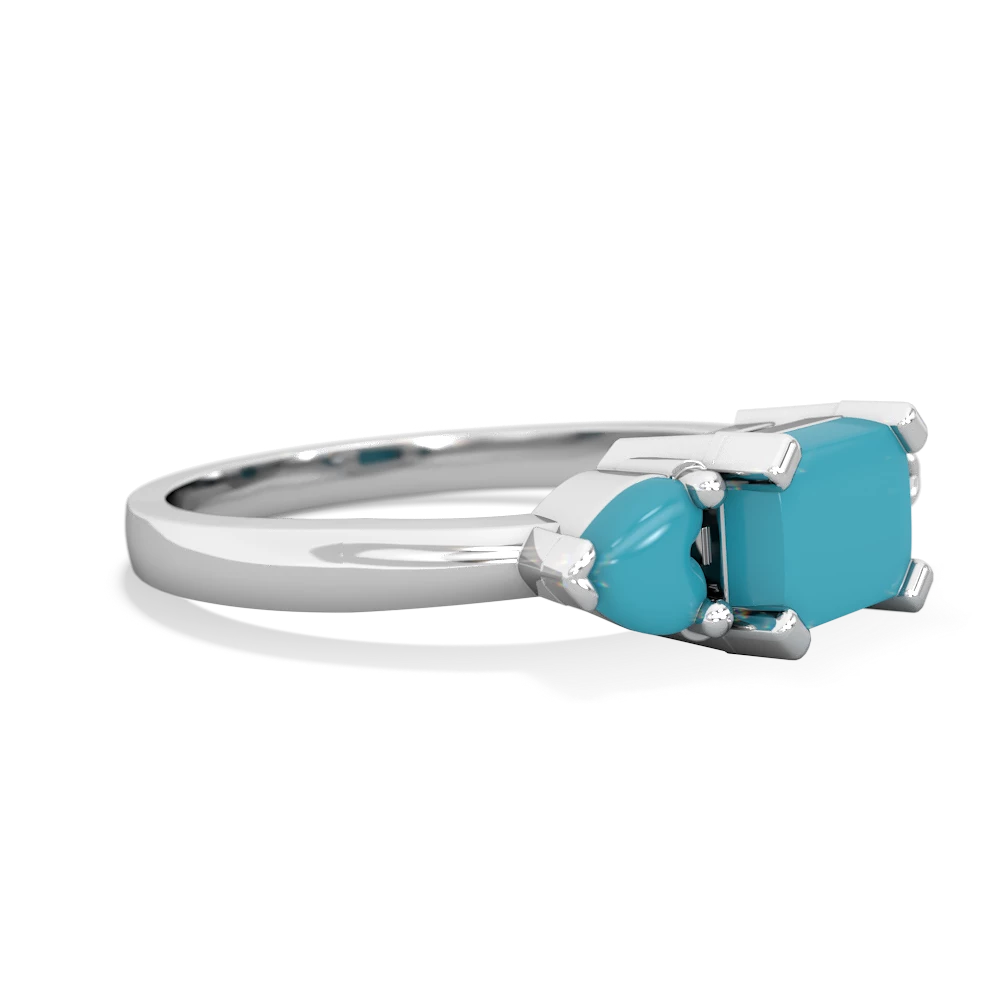 Blue Topaz Three Stone 14K White Gold ring R5235