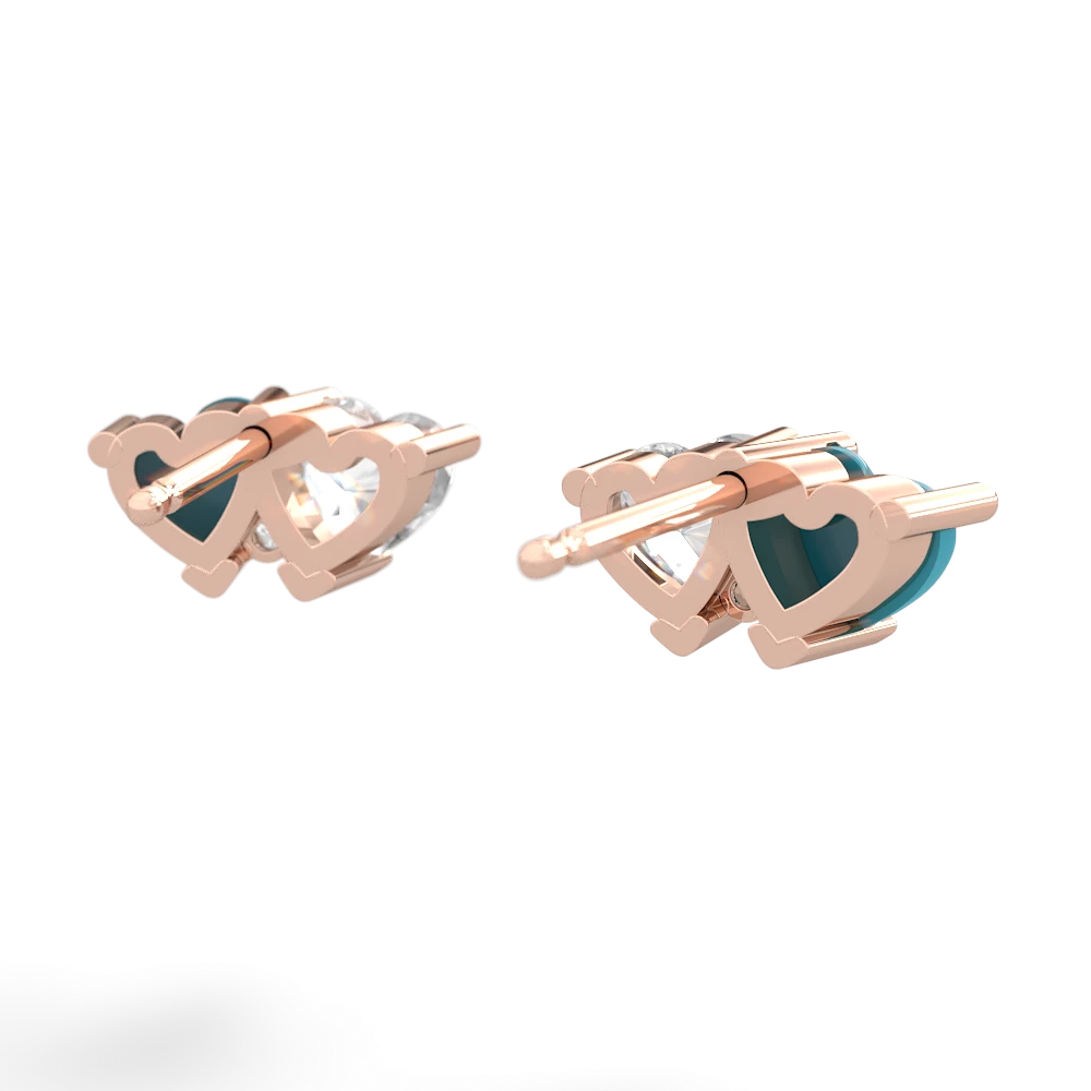 Turquoise Sweethearts 14K Rose Gold earrings E5260