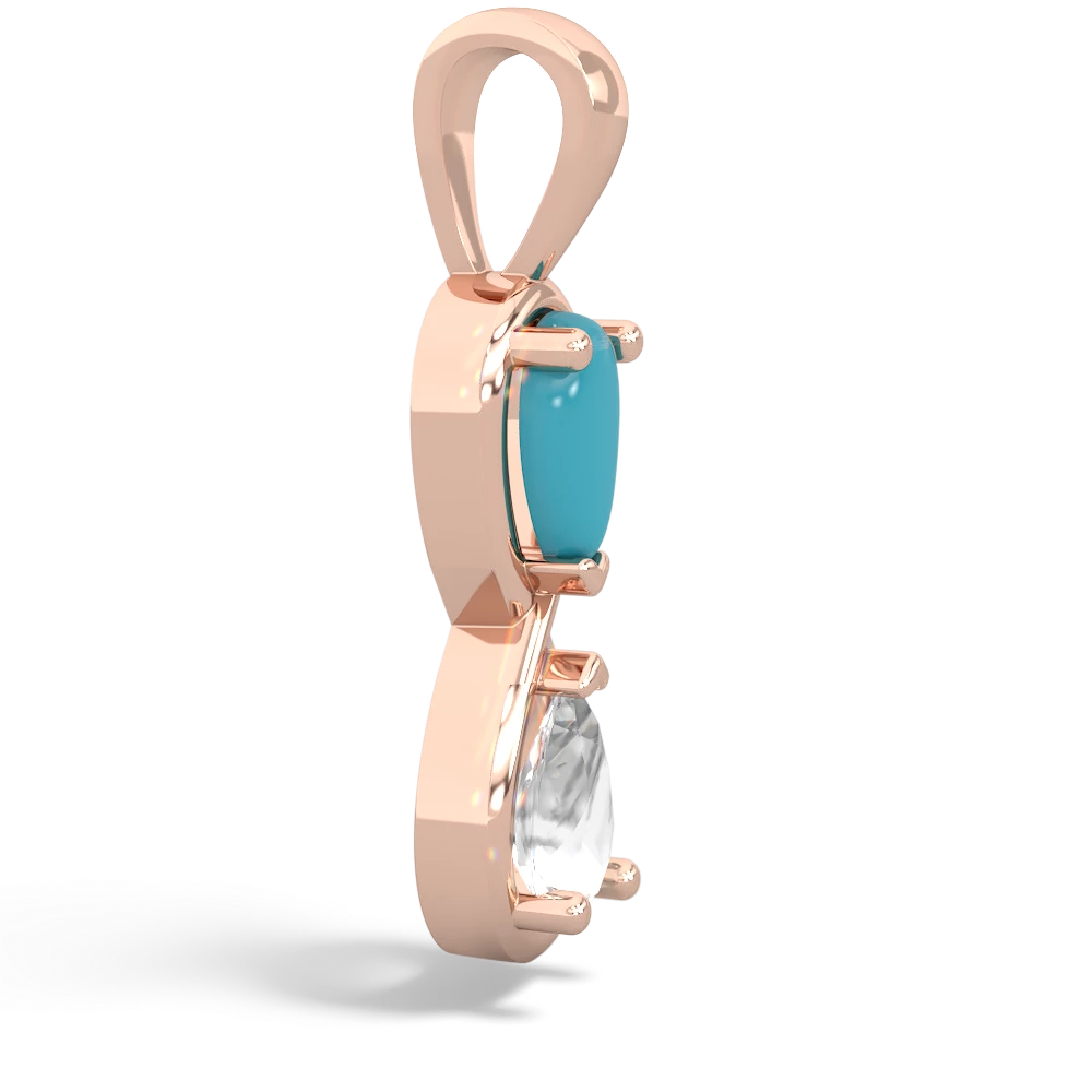 Turquoise Infinity 14K Rose Gold pendant P5050