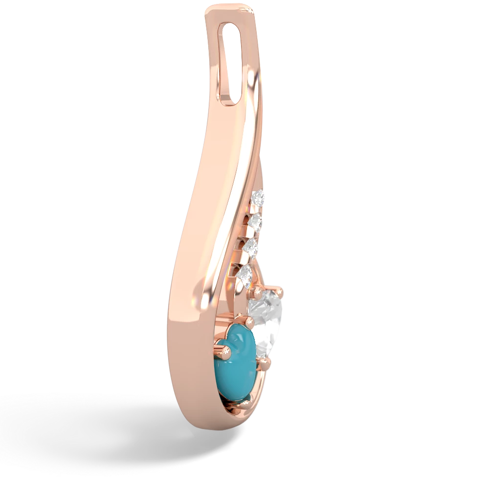 Turquoise Keepsake Curves 14K Rose Gold pendant P5450