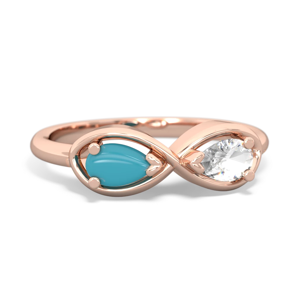 Turquoise Infinity 14K Rose Gold ring R5050