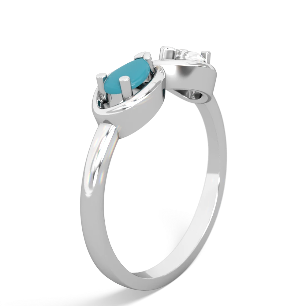 Turquoise Infinity 14K White Gold ring R5050