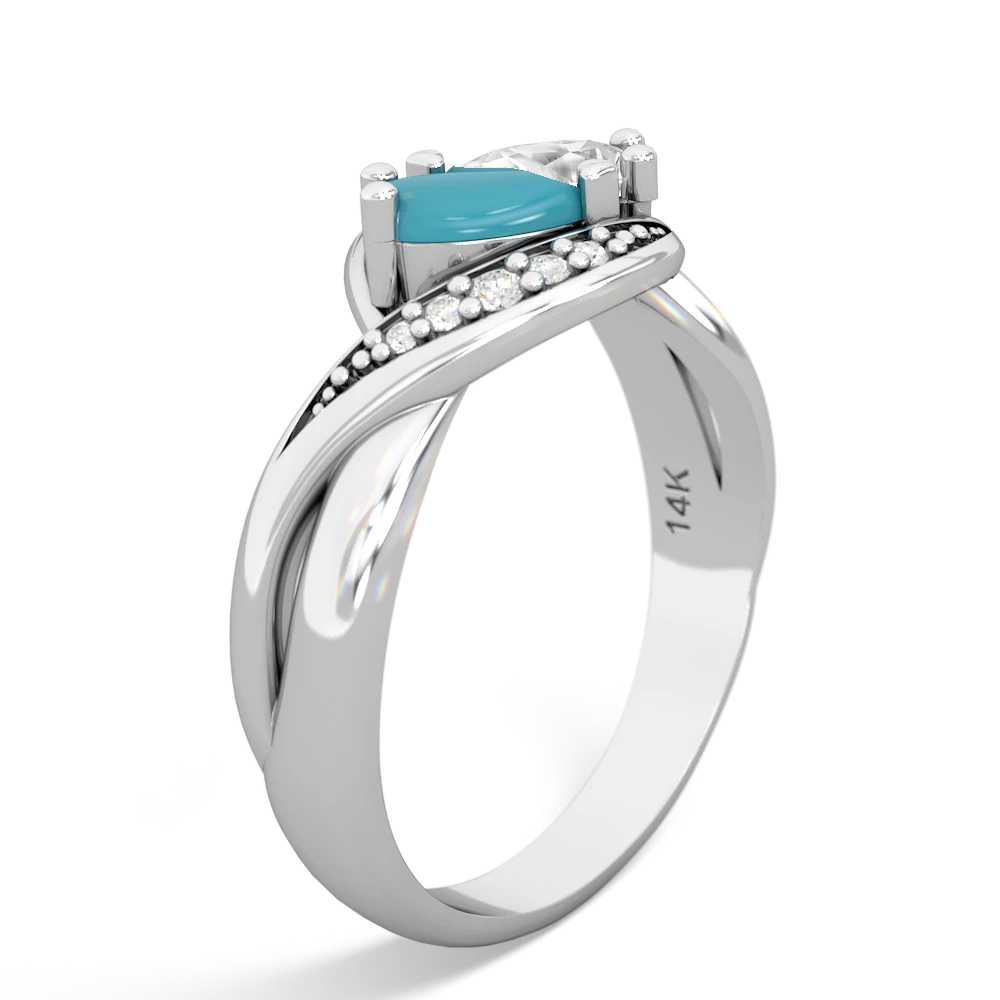 Turquoise Summer Winds 14K White Gold ring R5342