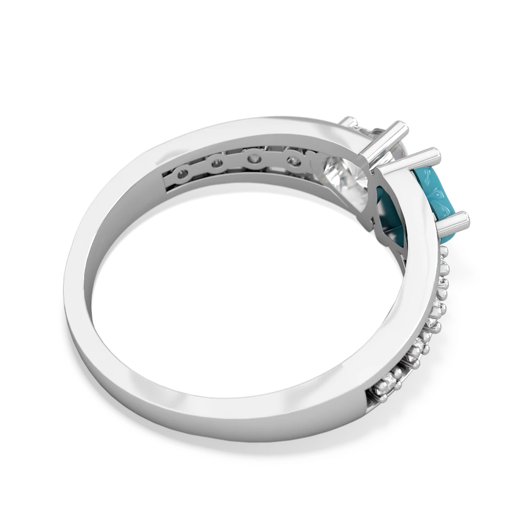 Turquoise Heart To Heart 14K White Gold ring R3342