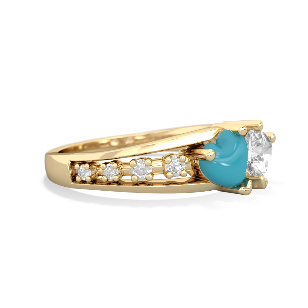 Turquoise Heart To Heart 14K Yellow Gold ring R3342