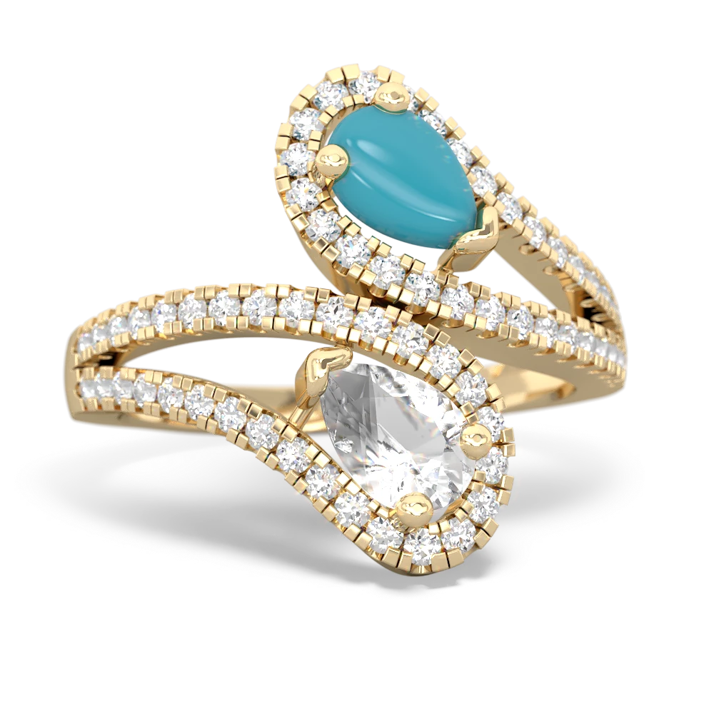 Turquoise Diamond Dazzler 14K Yellow Gold ring R3000