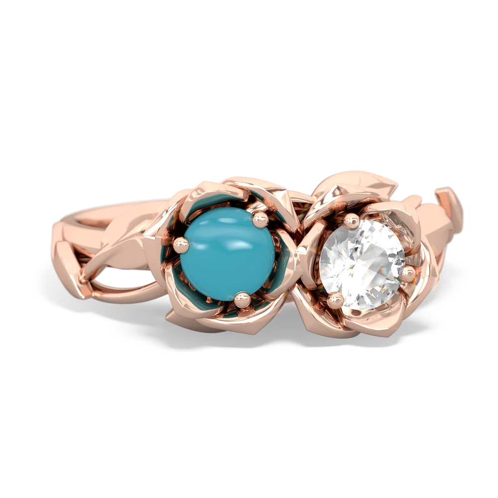 Turquoise Rose Garden 14K Rose Gold ring R5510