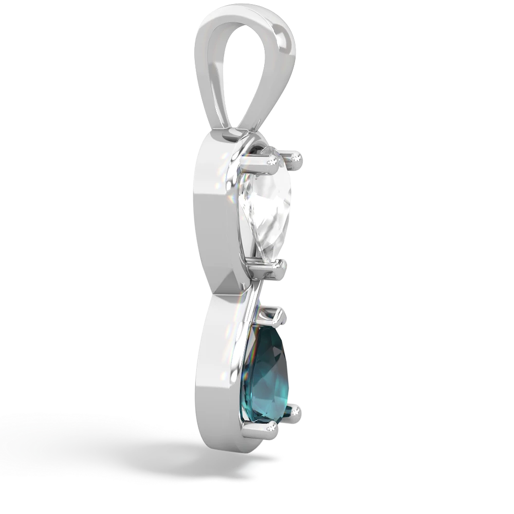 White Topaz Infinity 14K White Gold pendant P5050