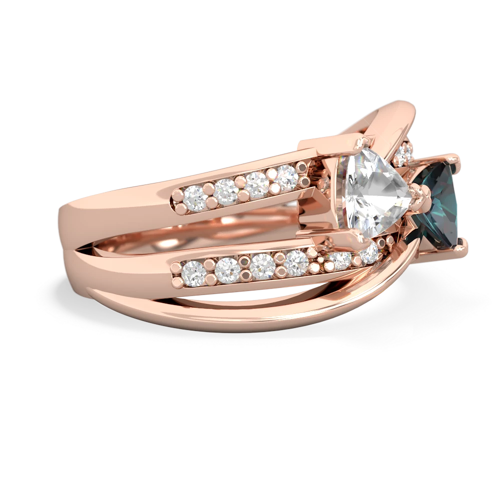 White Topaz Bowtie 14K Rose Gold ring R2360