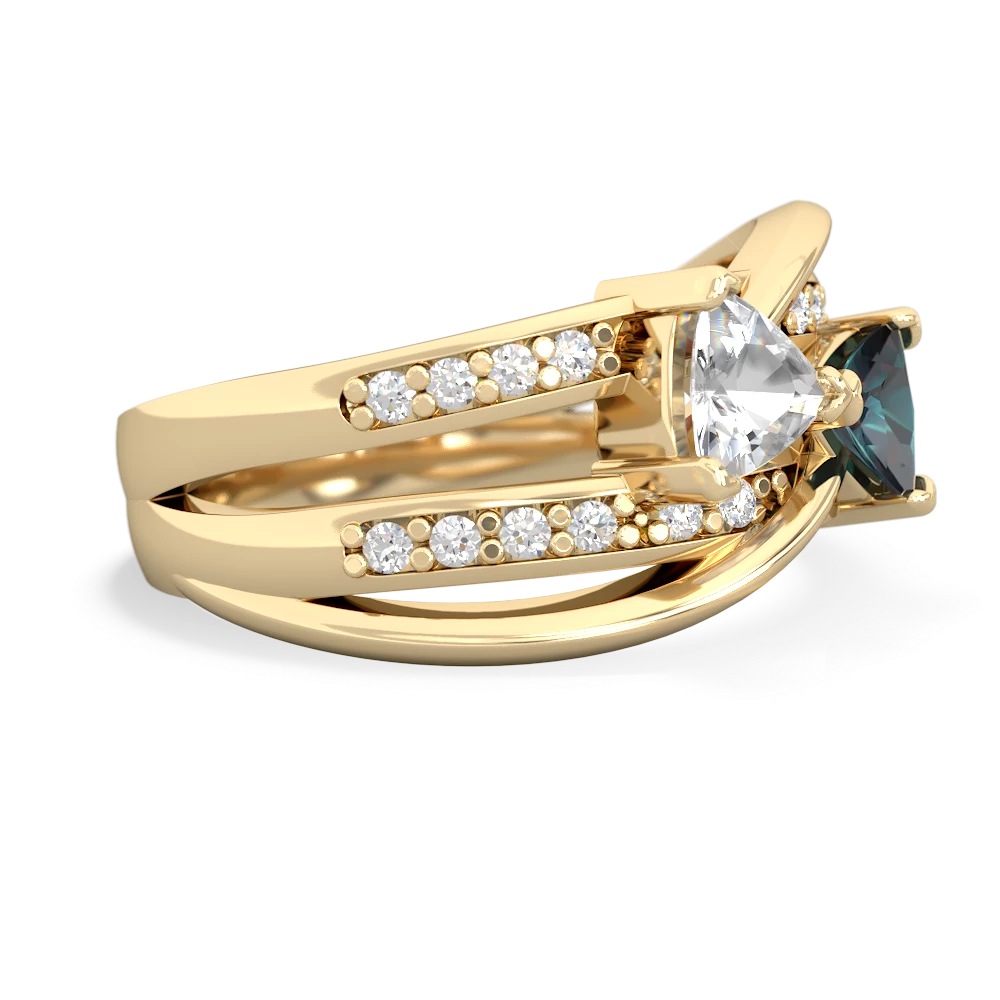 White Topaz Bowtie 14K Yellow Gold ring R2360