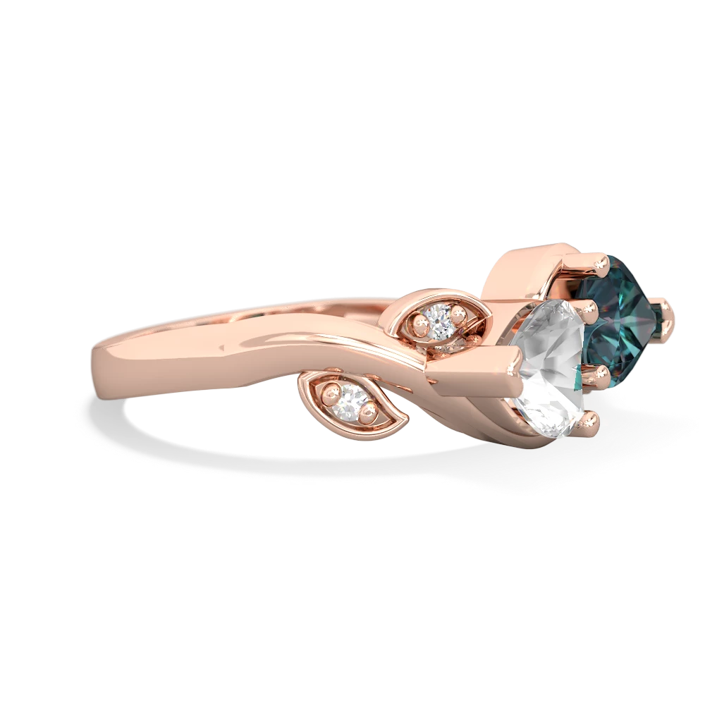 White Topaz Floral Elegance 14K Rose Gold ring R5790