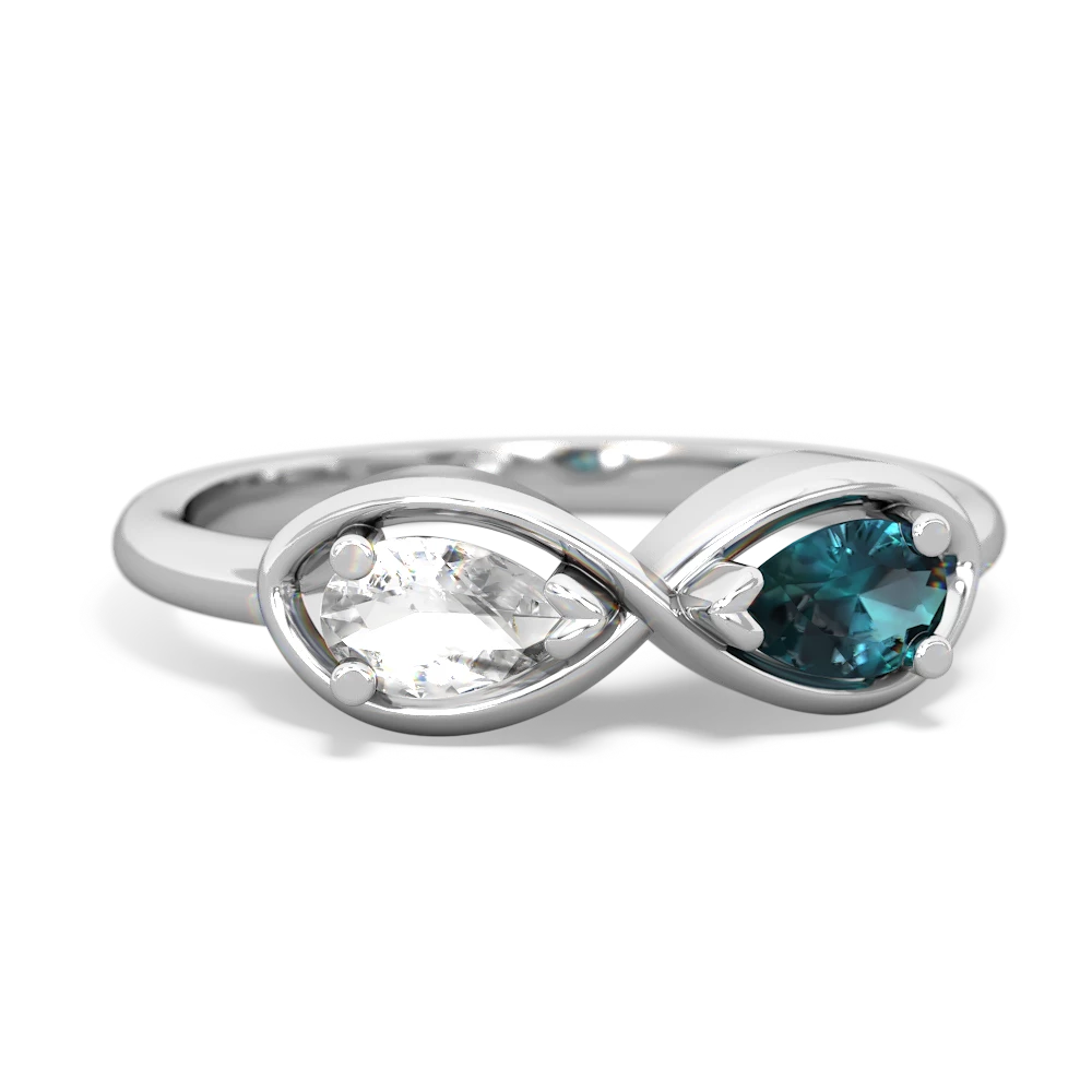 White Topaz Infinity 14K White Gold ring R5050