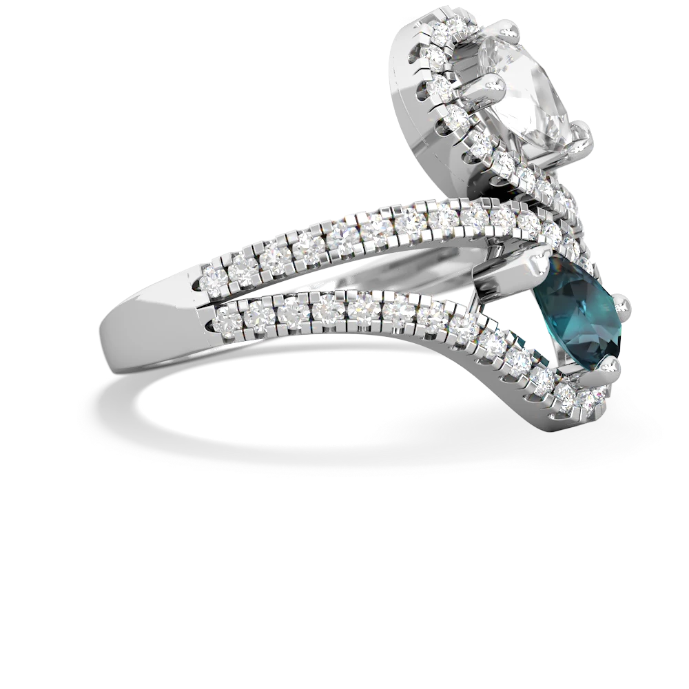 White Topaz Diamond Dazzler 14K White Gold ring R3000