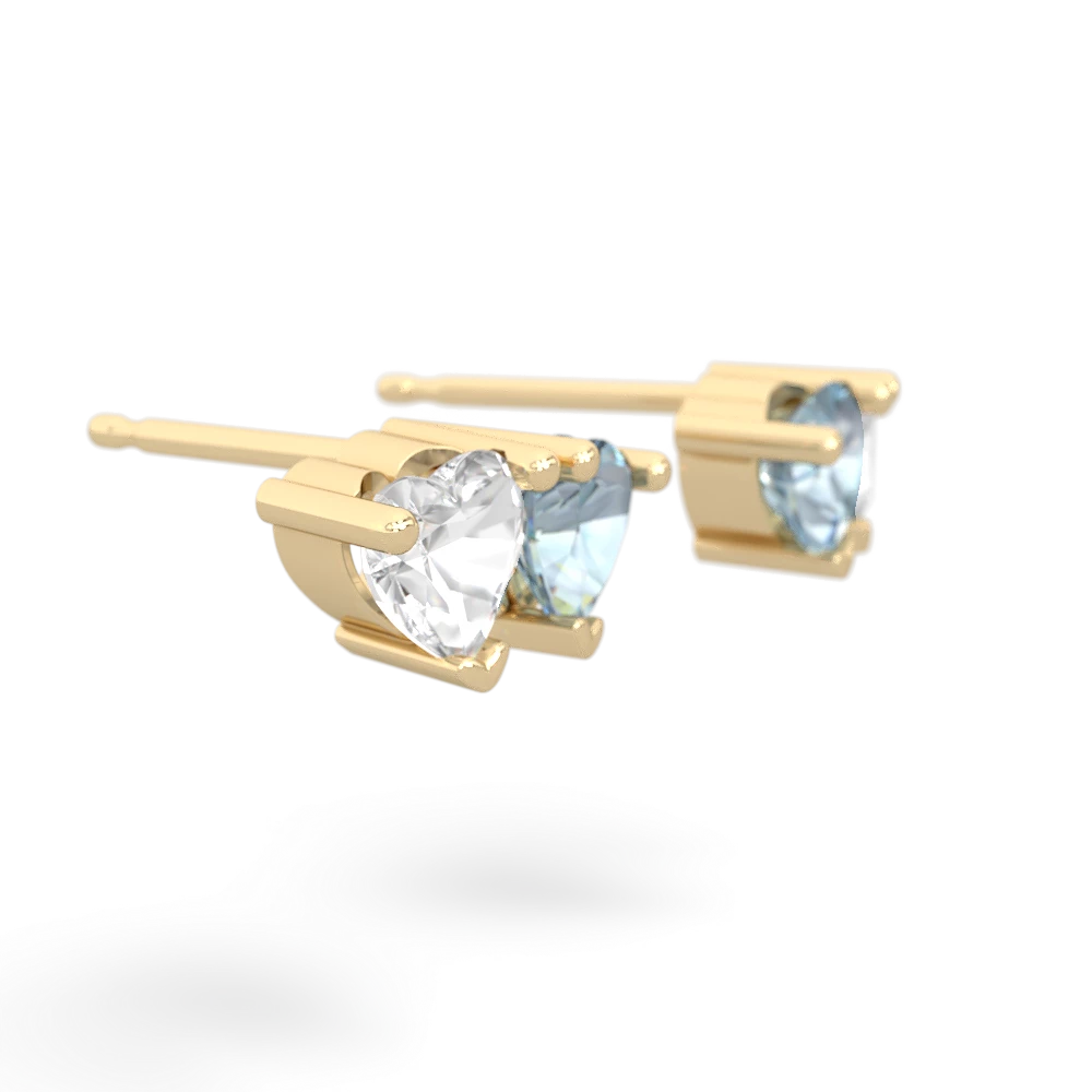 White Topaz Sweethearts 14K Yellow Gold earrings E5260