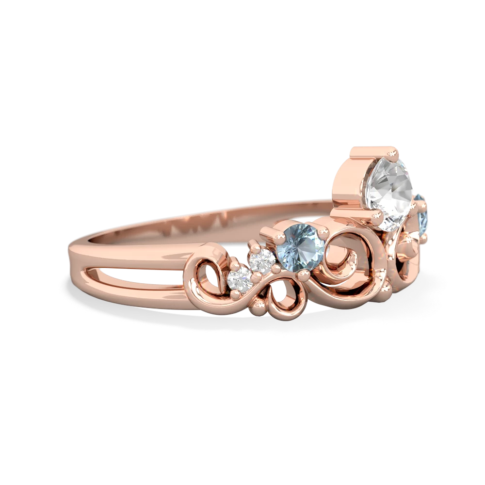 White Topaz Crown Keepsake 14K Rose Gold ring R5740