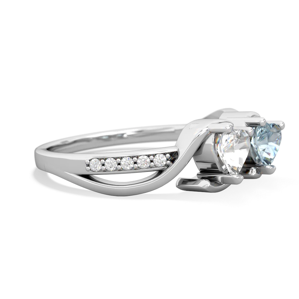 White Topaz Side By Side 14K White Gold ring R3090