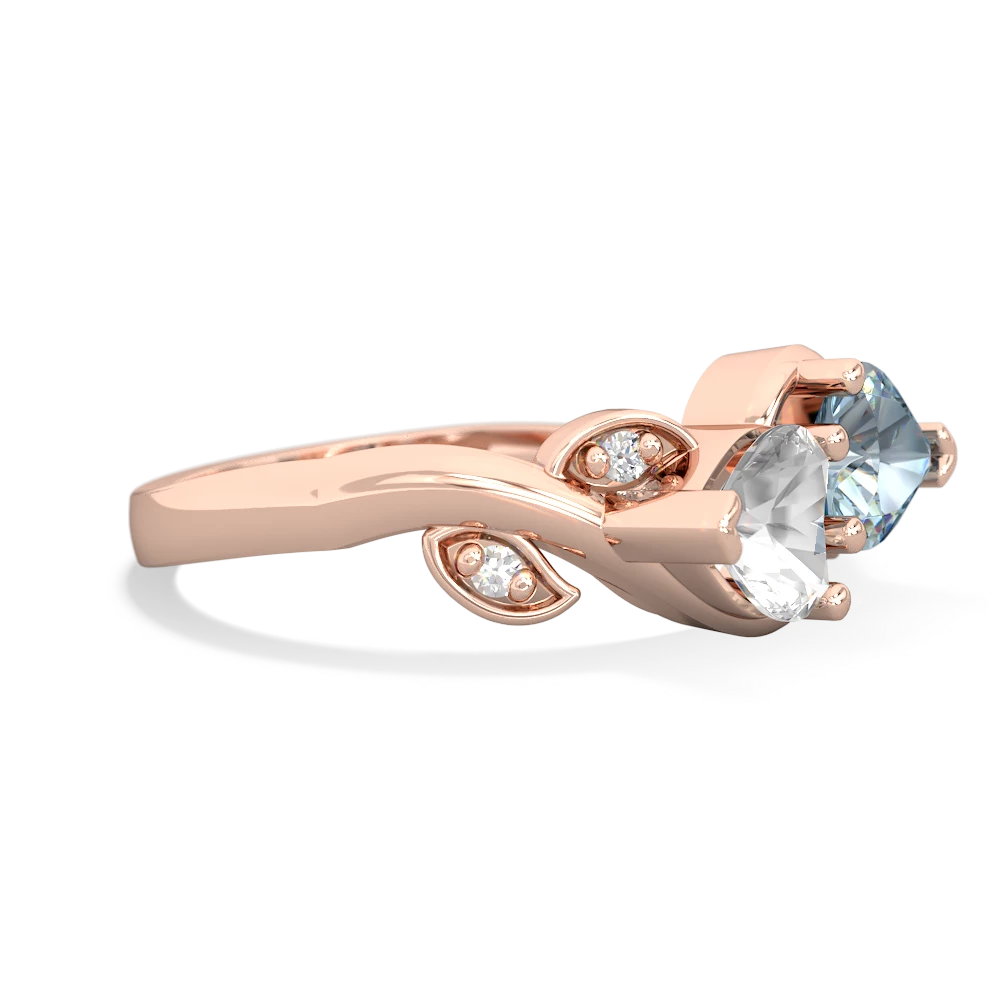 White Topaz Floral Elegance 14K Rose Gold ring R5790