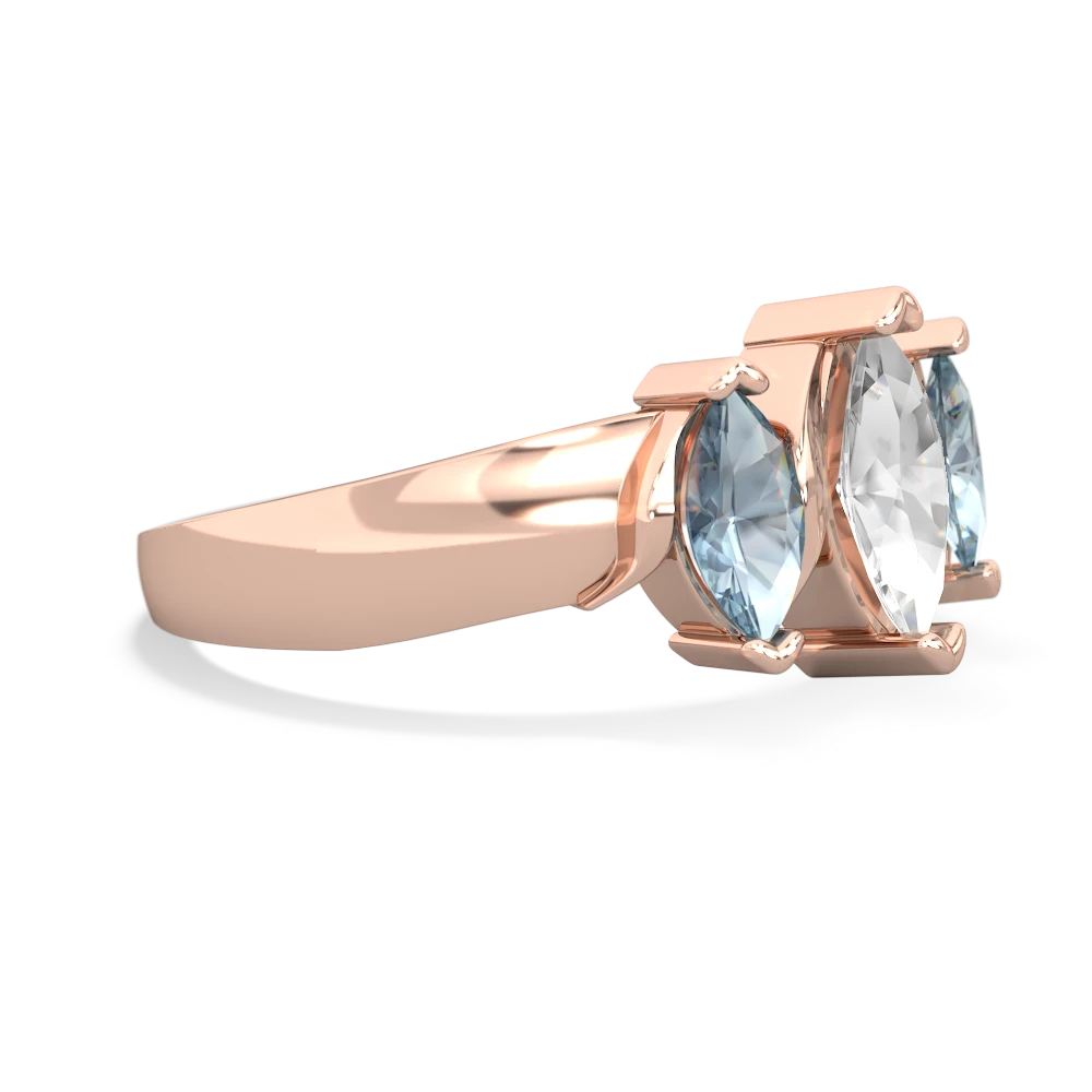 White Topaz Three Peeks 14K Rose Gold ring R2433