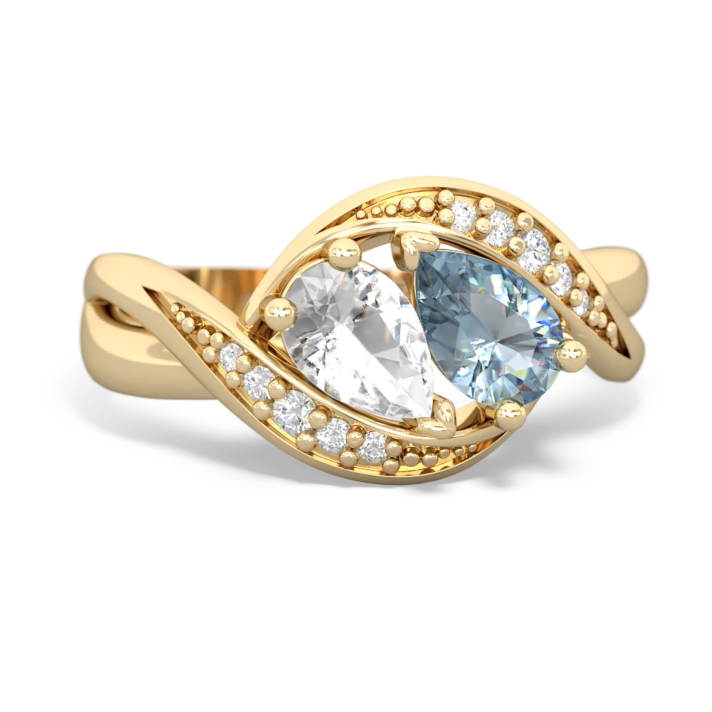 White Topaz Summer Winds 14K Yellow Gold ring R5342