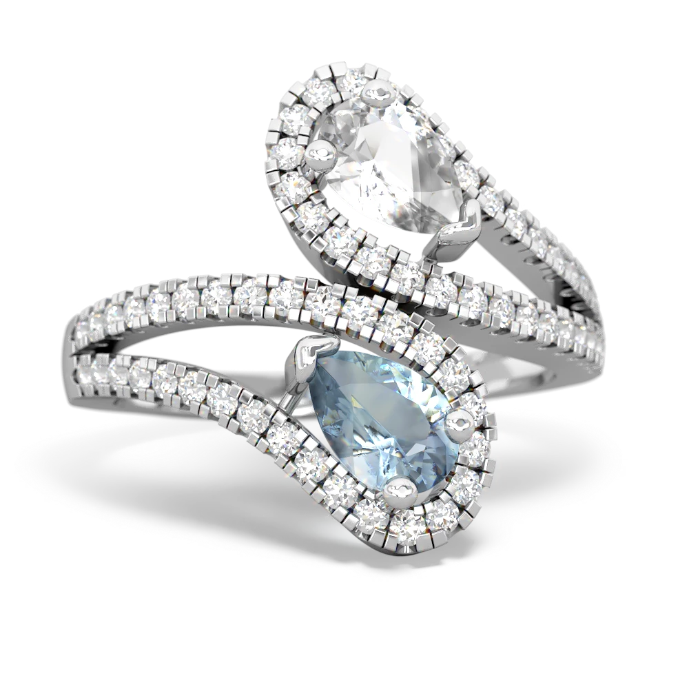 White Topaz Diamond Dazzler 14K White Gold ring R3000