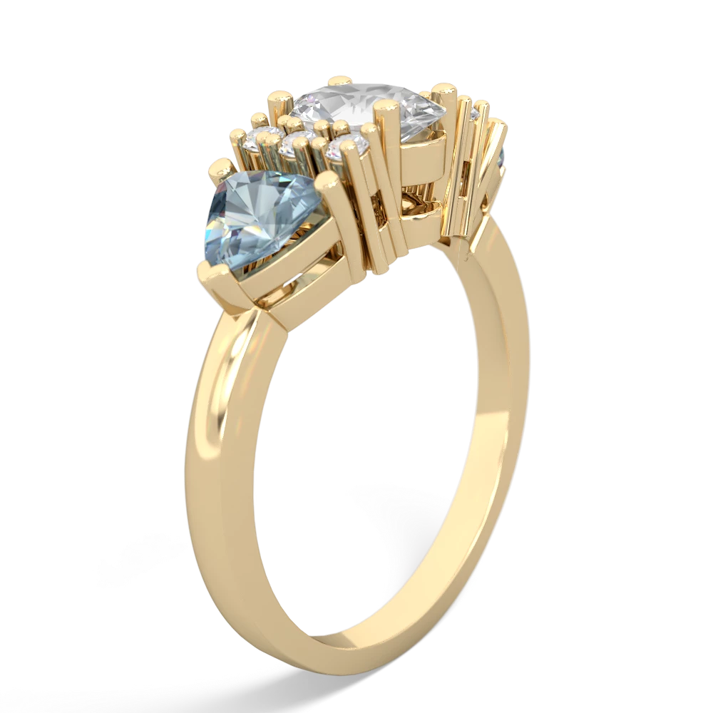 White Topaz Antique Style Three Stone 14K Yellow Gold ring R2186