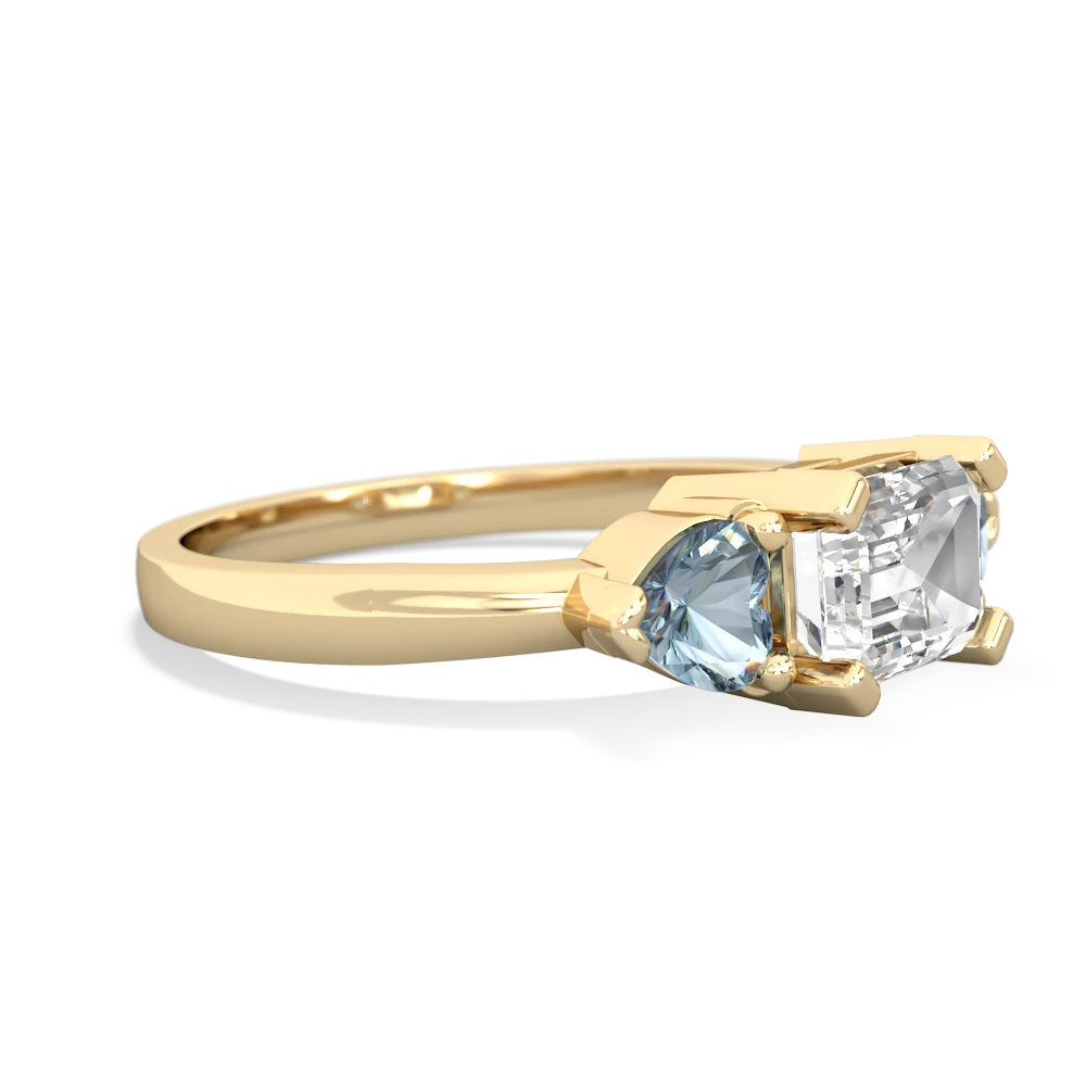 White Topaz Three Stone 14K Yellow Gold ring R5235