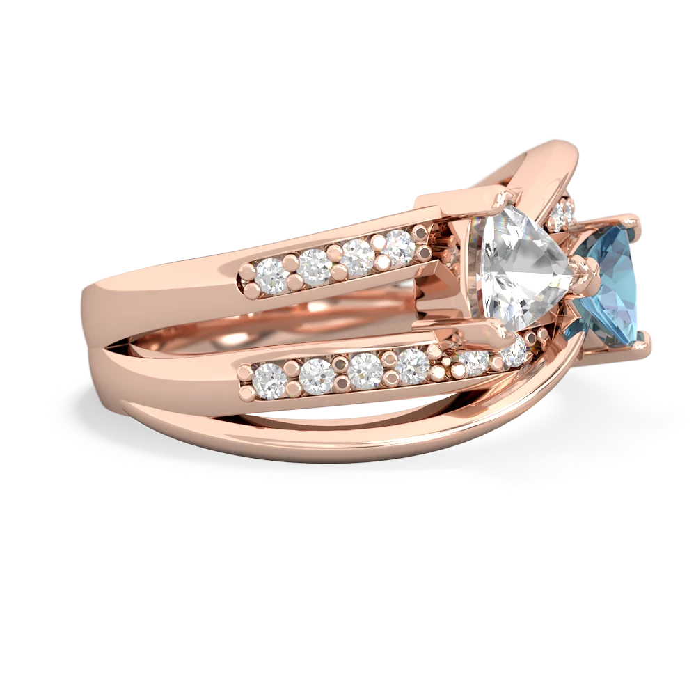 White Topaz Bowtie 14K Rose Gold ring R2360