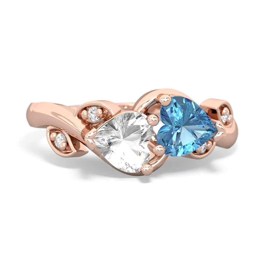 White Topaz Floral Elegance 14K Rose Gold ring R5790