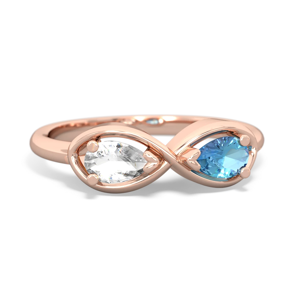 White Topaz Infinity 14K Rose Gold ring R5050