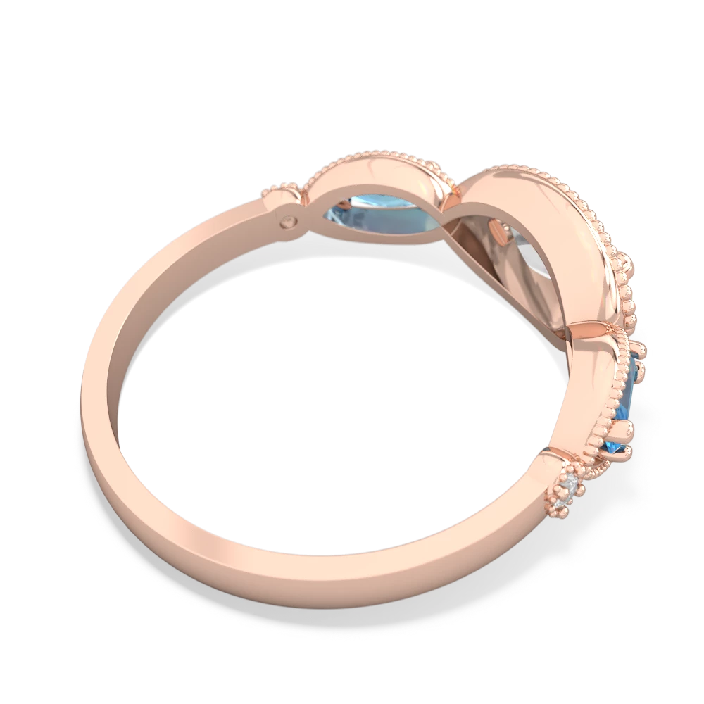 White Topaz Milgrain Marquise 14K Rose Gold ring R5700