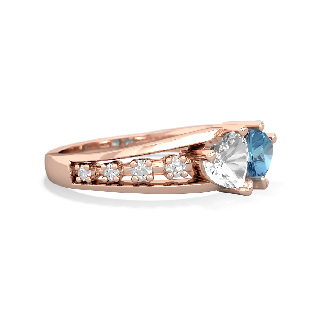 White Topaz Heart To Heart 14K Rose Gold ring R3342